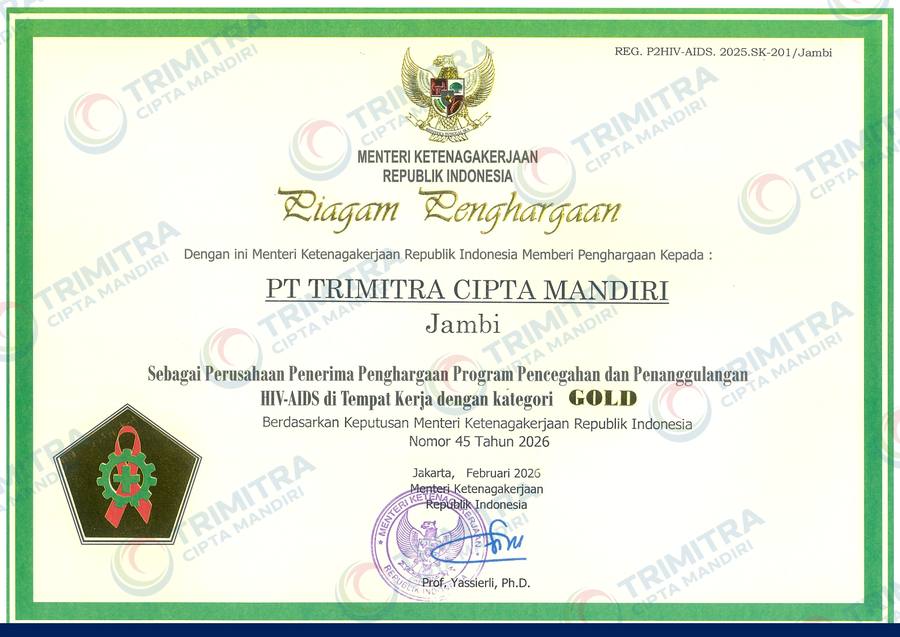 Penghargaan P2-HIV & AIDS 2025 — Gold